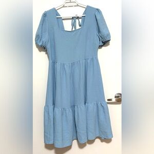 Elegant Blue Midi Dress XL EUC